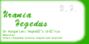 urania hegedus business card
